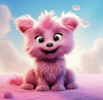 ai generato il poco sfocato rosa cane è sorridente su a voi foto