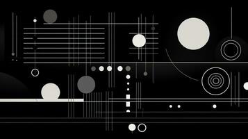 ai generato astratto sfondo con geometrico forme, linee, cerchi, punti. mano disegnato stile. foto