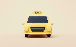 3d cartone animato stile Taxi macchina, 3d resa. foto