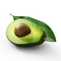 ai generato avocado su bianca sfondo. fresco frutta. salutare cibo concetto foto