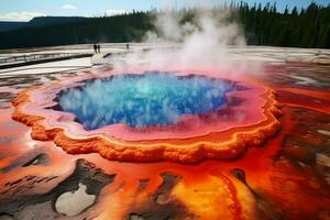 ai generato il surreale paesaggi di Yellowstone nazionale foto