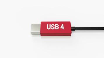 il USB 4 cavo per tecnologia concetto 3d resa. foto
