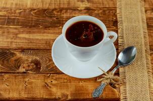 caffè tazza con spazio su il tavolo foto