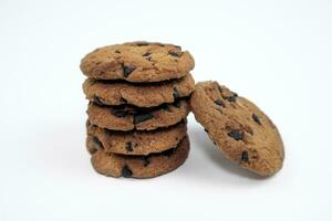 cioccolato patata fritta biscotti isolato su bianca sfondo foto