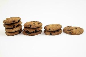 cioccolato patata fritta biscotti isolato su bianca sfondo foto