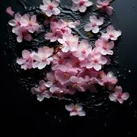ai generato ciliegia fiorire petali foto
