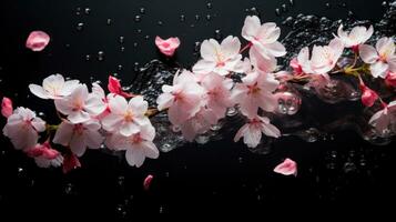 ai generato ciliegia fiorire petali foto