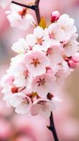 ai generato delicato ciliegia fiorire albero, cattura il bellezza e eleganza di primavera foto