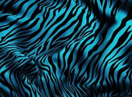 ai generato zebra Stampa tessuto su blu, foto