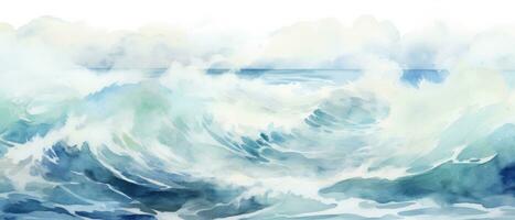 ai generato oceano gratuito acquerello arte foto