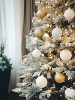 ai generato un' Natale albero decorato con ornamenti foto