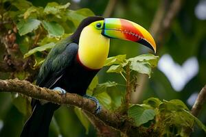 ai generato natura viaggio nel centrale America chiglia fatturato tucano nel panama foreste Paradiso ai generato foto