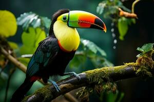 ai generato natura viaggio nel centrale America chiglia fatturato tucano nel panama foreste Paradiso ai generato foto