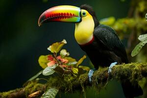 ai generato natura viaggio nel centrale America chiglia fatturato tucano nel panama foreste Paradiso ai generato foto