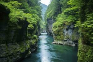 ai generato un' bellissimo canyon. ai generato foto