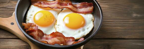 ai generato fritte uova e Bacon. ai generato foto