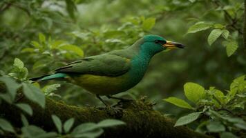 ai generato costruire un' campo guida per birdwatcher, fornire globale informazione su il diverso aviaria specie quello chiamata il assoluto verde albero loro casa. foto