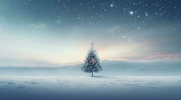 ai generato un' semplice Natale scena con un' grande Natale albero, foto