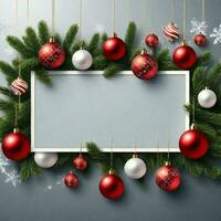 ai generato Natale o nuovo anno bandiera sfondo foto