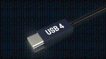 il USB 4 cavo per tecnologia concetto 3d resa. foto