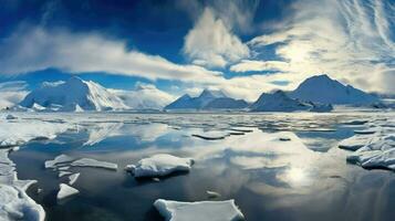 ai generato pinguini antartico tundra paesaggio foto