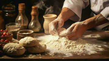 ai generato ricetta cucinando torta cibo foto