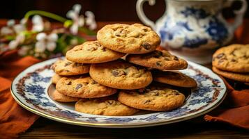 ai generato cottura al forno pezzo biscotti cibo foto