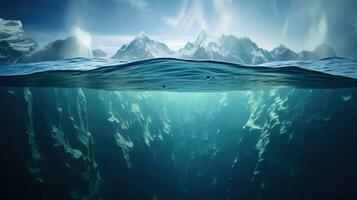 ai generato oceano blocchi iceberg paesaggio foto