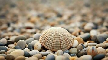 ai generato sabbia ciottolo spiaggia paesaggio foto