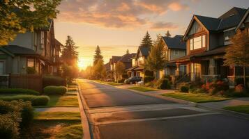 ai generato città suburbano sviluppi urbano foto