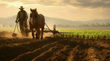 ai generato campagna terreni agricoli paesaggio fotografia foto