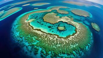 ai generato oceano atolli corallo barriere foto