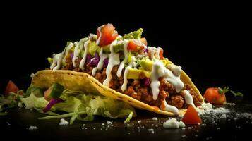 ai generato crema salsa taco cibo foto