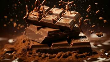 ai generato trattare cioccolato caramella cibo foto
