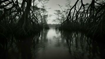 ai generato biodiversità mangrovia foresta paesaggio foto