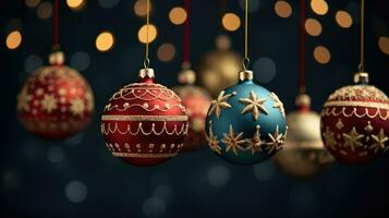 ai generato Natale ornamenti decorazione foto