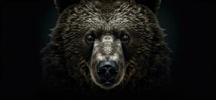 ai generato grizzly orso testa foto