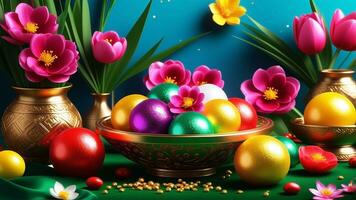 ai generato Nowruz festa varia dolci e Alimenti per un' gioioso celebrazione foto