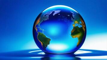 ai generato globale armonia metà acqua globo per mondo acqua giorno foto