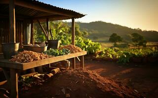 ai generato azienda agricola concime luogo foto