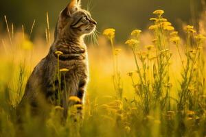 ai generato giocando con gatti infinito felino divertimento foto