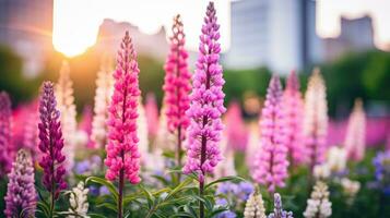 ai generato fiori, sfondo Immagine, fiore campo, luminosità, freschezza, scenario, paesaggio, natura foto