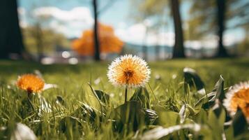 ai generato fiori, sfondo Immagine, fiore campo, luminosità, freschezza, scenario, paesaggio, natura foto