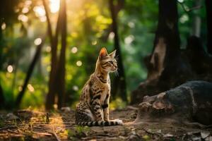 ai generato giocando con gatti infinito felino divertimento foto