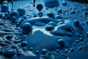 ai generato blu liquido cremoso goccioline. creare ai foto