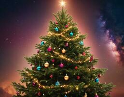 ai generato Natale albero nel inverno foto