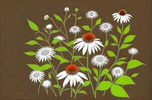 ai generato illustrazione di echinacea purpurea generativo ai. un' classico nord americano prateria pianta con appariscente grande fiori. foto