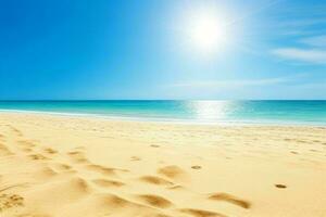 ai generato cielo e sabbia di il spiaggia. professionista foto