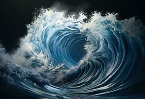 ai generato grande onda Immagine di oceano HD sfondi foto