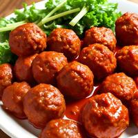 ai generato Polpette nel dolce e acida pomodoro salsa. generativo ai. foto